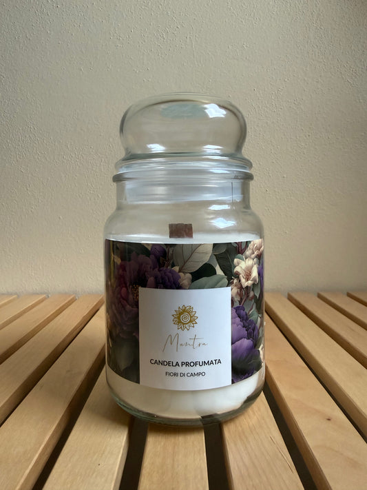 Candela in giara Mantra - profumo fiori di campo